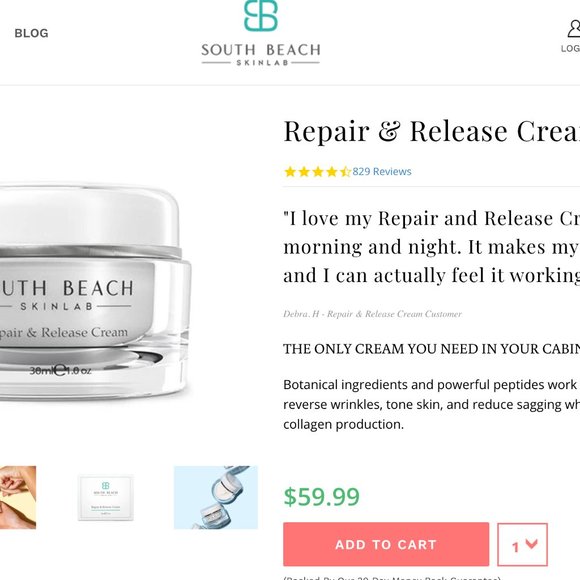 south beach repair and release cream